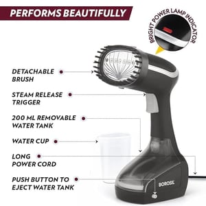 Borosil Handheld Garment Steamer Gs01,Horizontal & Vertical Use,1000 Watts | 2 Years Warranty image 6
