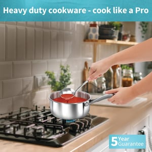 Hawkins Pro 1.5 Litre Sauce Pan, Tri-Ply Stainless Steel Tea Pan/Milk Pan with Stainless Steel Lid, Silver (PSSP15S) image 3