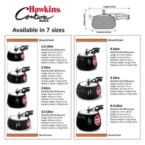 Hawkins Contura Black Pressure Cooker, Hard Anodised Body, 5 year warranty* image 4
