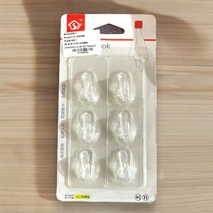 Transparent Stick-On Hooks – Pack of 6, Holds up to 4 Kg, Drill-Free, Reusable Wall Hooks for Kitchen, Bathroom & Home Use
