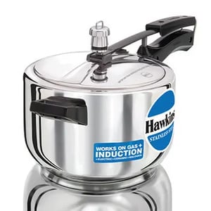 Hawkins Stainless Steel 4 Liters Pressure Cooker (HSS40), Ideal for 4-5 People