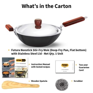 Hawkins Futura Stir-Fry Wok 3 Litre with SS Lid and Induction Compatible Base image 7