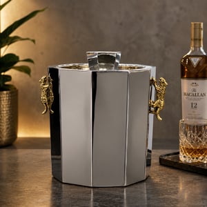 Sage Koncpt Jaguar Double-Wall Ice Bucket, Chrome Plated