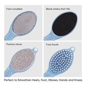 VEGA 4 In 1 Foot Pedicure Brush, Pumice Stone, Scrubber & File For Soft Care image 3