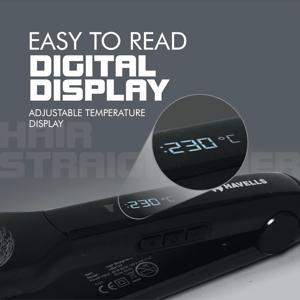 Havells HS4122 Hair Straightener with Keratin Wide Plates and Digital Display, 2 Years Gurarantee image 5