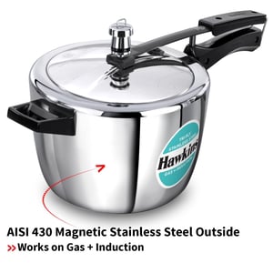 Hawkins 4.5 Litre Triply Stainless Steel Pressure Cooker, Inner Lid Cooker, Silver (HSST45) image 7