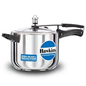 Hawkins Stainless Steel  5 Liters Pressure Cooker (HSS50), Ideal 5-6 People