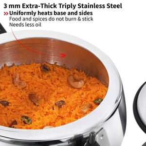 Hawkins 3.5 Litre Triply Contura Pressure Cooker, Triply Stainless Steel Induction & Contura shaped Cooker, Silver (SSTCO35) image 4