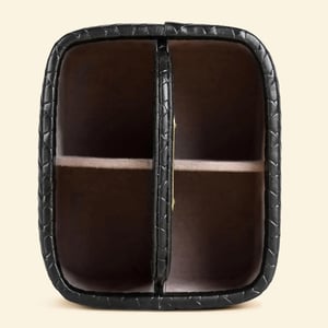 Three Sixty Multi-Purpose Caddy, Premium Faux Leather, Desk, Dining & Remote Organizer, Elegant Utility Storage image 9
