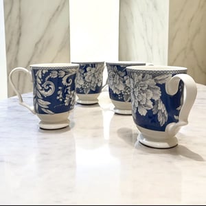 Devnow 4 pcs Milk Mug Set, Premium Porcelain set for exclusive hosting and gifting - Adelaide Dark Blue