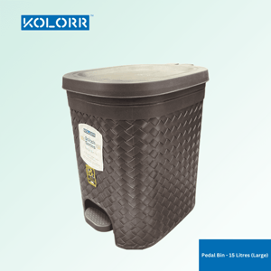 Kolorr Pedal Bin - Large, Inside Bucket, 15 Litres Capacity - Brown