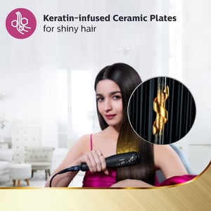 Philips BHS736/00 Kerashine Titanium Wide Plate Straightener with SilkProtect Technology, 2 Years Warranty image 4