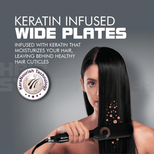 Havells HS4122 Hair Straightener with Keratin Wide Plates and Digital Display, 2 Years Gurarantee image 2