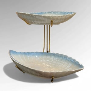 Addox 2-tier Platter, Shell Shape - Blue