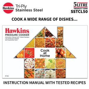Hawkins Classic 5 Litre Tri-Ply Pressure Cooker, Triply Stainless Steel Inner Lid Cooker, Silver (SSTCL50) image 10