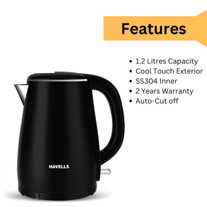 Havells Aquis Kettle, 1500 ml, 2 years warranty image 2