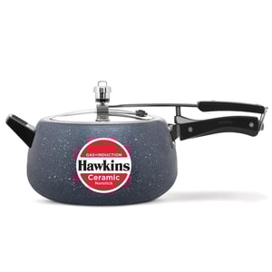 Hawkins Ceramic Nonstick Pressure Cooker, Induction Compatible Inner Lid Cooker - 5 Litres (For 5–7 People)