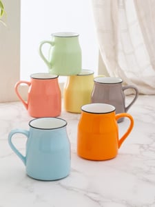 JCPL Fine Ceramic Flask Coffee Mug/ Tea Cups 220ml Set of 6