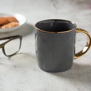 Sapphire Emerald Coffee & Milk Mug, 330 ml, 1 Piece, Elegant with Premium Design - Gray