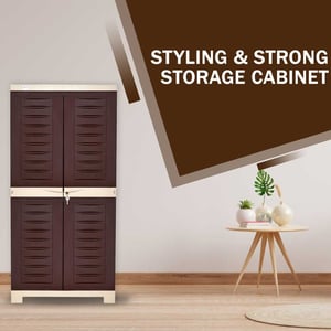 Supreme Fusion 2 Cupboard,  Multi-Purpose Plastic Storage Cabinet, Durable, Easy-to-Clean & Ideal for Bedroom, Office & Utility Spaces image 7