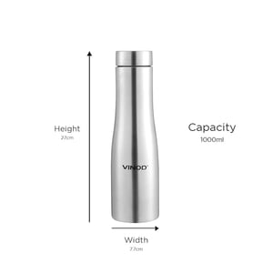 Vinod ICY Stainless Steel Fridge Water Bottle - 1000 ml Capacity, Leak Proof & Sleek image 4