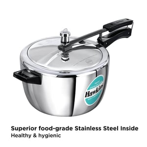 Hawkins 7 Litre Triply Stainless Steel Pressure Cooker,Wide Cooker, Inner Lid Cooker, Silver (HSST7W) image 5