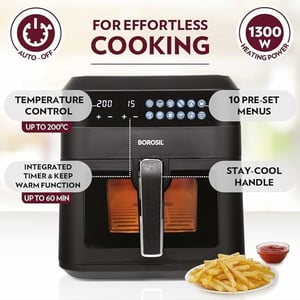 Borosil Digital air fryers 4.7 L Capacity with Digital Display | 1300 Watts| 2 Year Warranty image 5