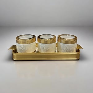 DouxDecor Premium Dry Fruit 3 Jars Candy with Metallic Tray, Premium Serve-ware for Hosting and Gifting image 2