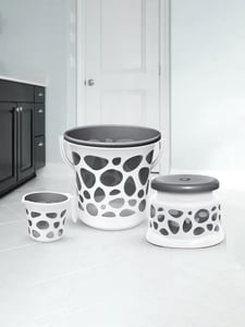 Milton Duplex Spa 3 Pcs Set, Includes Bucket, Mug & Stool, Trendy Bathroom Set for everyday use – Gray