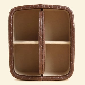 Three Sixty Multi-Purpose Caddy, Premium Faux Leather, Desk, Dining & Remote Organizer, Elegant Utility Storage image 3