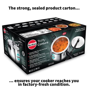 Hawkins 5 Litre Triply Contura Pressure Cooker, Triply Stainless Steel Induction & Contura shaped Cooker, Silver (SSTCO50) image 10