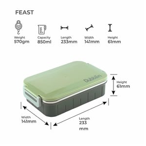 Dubblin Feast Lunch Box, Lightweight & Compact, Keeps Food Fresh, Ideal for School & Office image 2