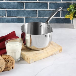 Vinod Platinum Triply Stainless Steel Milkpan with Lid | Induction & Gas Compatible