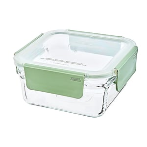 GLASSLOCK PURE AIRTIGHT TEMPERED FOOD CONTAINER - SQUARE - 1130 ML, Leak Proof, BPA Free, Microwave & Freezer Safe & Airtight