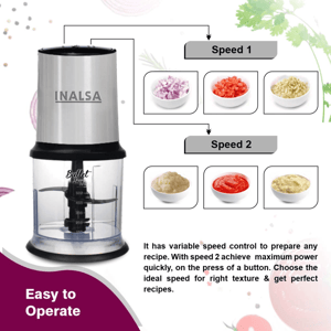 Inalsa Bullet Inox Chopper 450 Watts, 2 years Warranty image 3