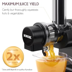 Borosil NutriRich Cold Press Juicer – 200W, 85 RPM Slow Juicing, Masticating Technology for Maximum Nutrition, 2-Year Warranty image 5