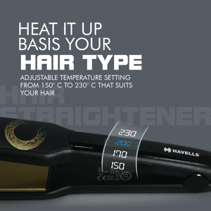 Havells HS4122 Hair Straightener with Keratin Wide Plates and Digital Display, 2 Years Gurarantee image 4