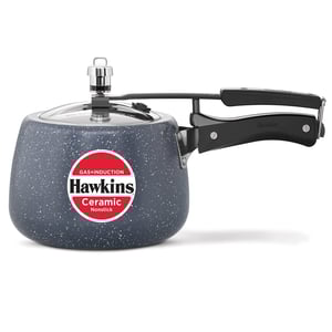 Hawkins Ceramic Nonstick Pressure Cooker, Induction Compatible Inner Lid Cooker - 3 Litres (For 3–4 People)