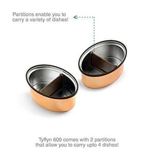 Vaya Tyffyn Insulated Lunch Box, 2 Containers, 600 ml | VacuTherm Keeps Food Hot/Cold 5-6 Hrs, Leak-Resistant Stainless Steel image 5