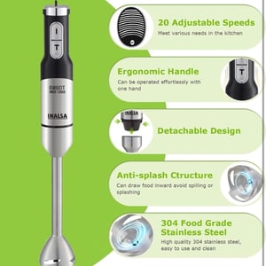 Inalsa Hand Blender, Robot Inox 1200s, 1200 watts, 2 years Warranty image 4