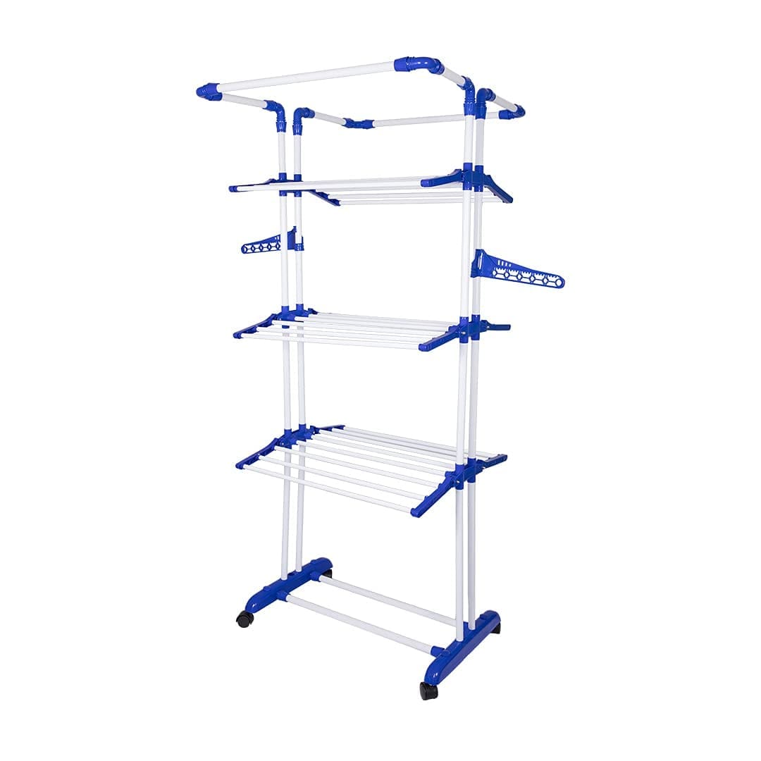 Cipla Plast Jumbo King Foldable Cloth Drying Stand, Heavy-Duty Design with Anti-Corrosion Coating,  Ideal for Balconies & Compact Spaces