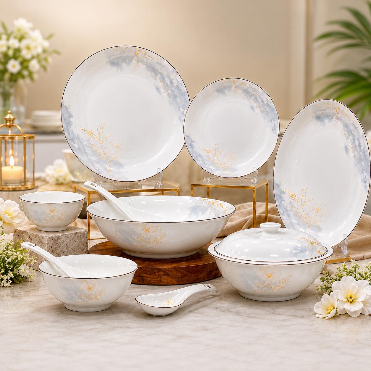 Sivica Japan 40-Piece Premium Magnesium Porcelain Dinner Set