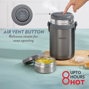 Borosil Hydra Hot & Fresh Lunch Box, Keeps Hot for upto 8 Hours - 3 Container image 4