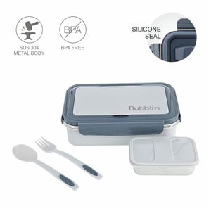 Dubblin Buffet Lunch Box, Stylish & Compact with separate Spoon & Fork Compartment, Well suited for school use image 3