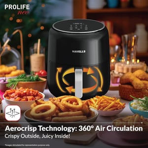 Havells Prolife Neo Air Fryer – 4.5 Litres, Digital Display with Pre-set Menu, Oil-Free Cooking, 2 Years Warranty image 3