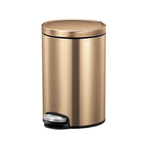 Obsessions Artistic Dustbin, Soft Close Lid, Fingerprint-Proof Finish, Sleek & Hygienic Design for Modern Homes & Offices - Copper, 20 Litres