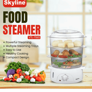 Skyline Electric Food and Vegetable Steamer, 3 tier image 2