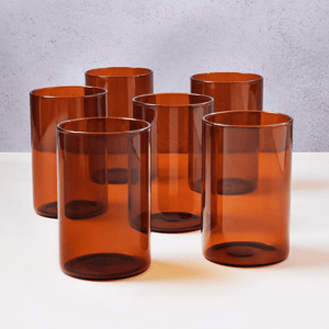 Borosil Amber Vision Glass, 290 ml each, Set of 6 pcs, Lightweight Glassware for Home & Office Use image 3