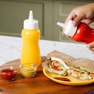 Gluman Sauce Bottle 390, Twist Open & Close Lid Squeeze Bottle, Ideal for Ketchup, Mayo & Home-made Sauces image 11