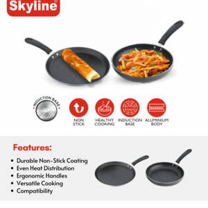Skyline Frying Pan + Tawa Combo Set, 2 pcs Non-stick Set image 3